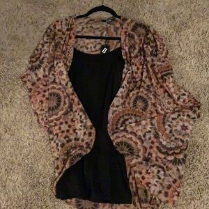 leopard print kimono top and camisole